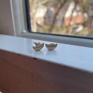 Beautiful crescent shaped gold colored earrings